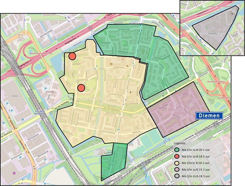 Afbeelding plattegrond blauwe zone Duivendrecht 