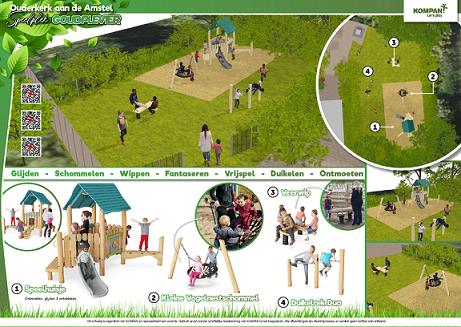 Ontwerp 1 van speelplek Goudplevier gemaakt door Kompan 