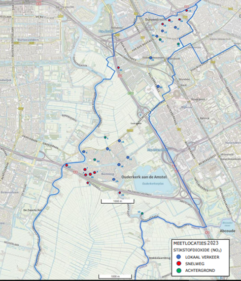 kaart meetlocaties 2023
